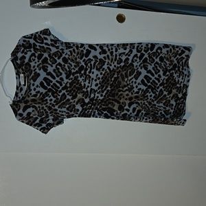 Calvin Klein Women’s Size M Black & Blue Leopard Print Dress